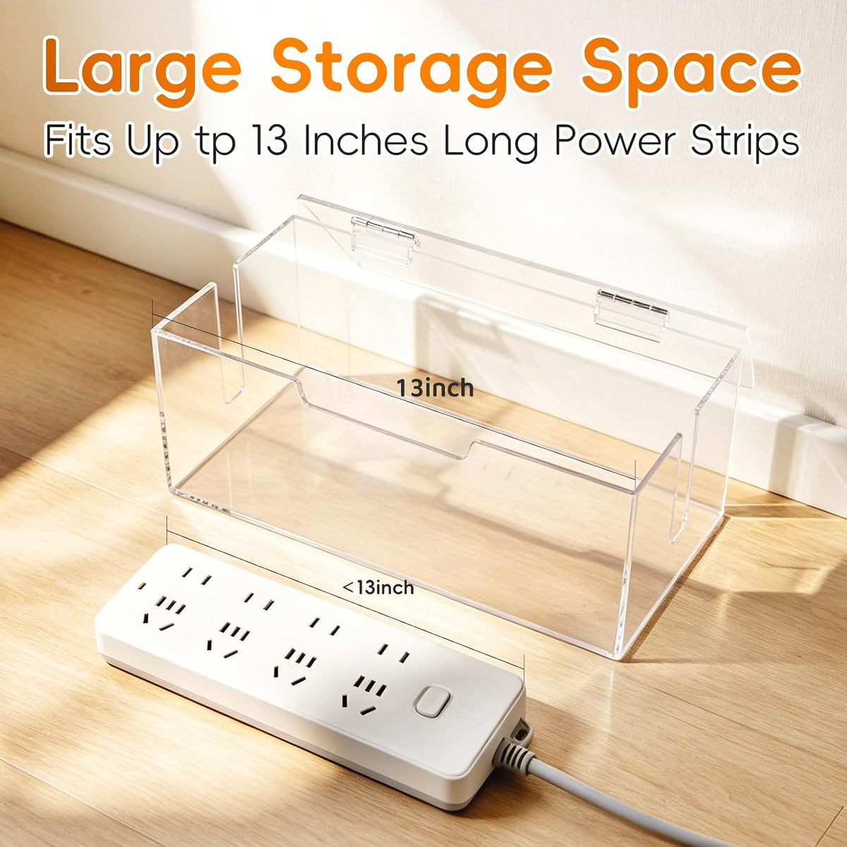 Cable Organizer Storage Box with Lid - Phone Charger Clear Organizer Case for...