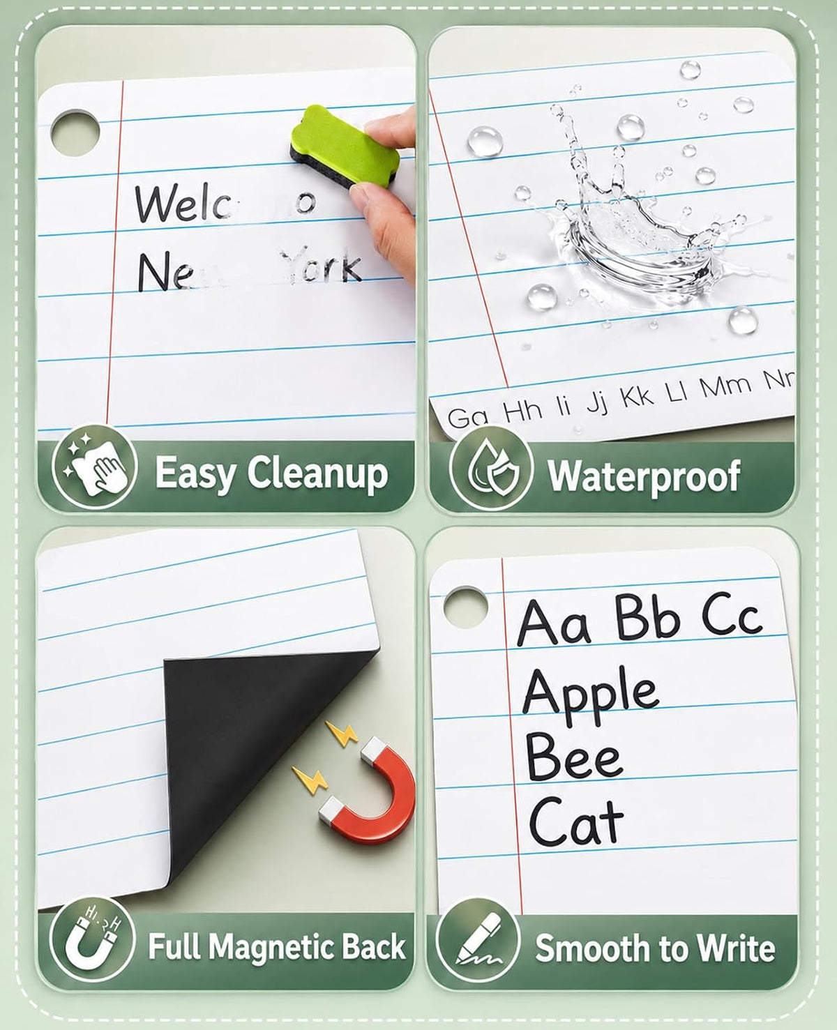 Dry Erase Giant Sized Magnetic Notebook Paper, Lined Paper 22" x 28"