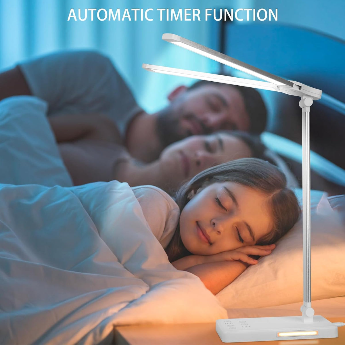 Semlos LED Desk Lamps for Home Office Dual Head Foldable Computer Desk Lamp