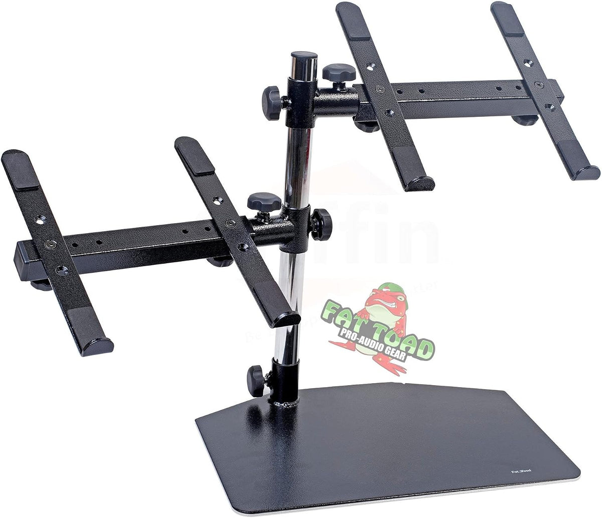 Fat Toad Double DJ Laptop Stand (Table-Top PRO Edition) – 2 Tier Portable PC ...