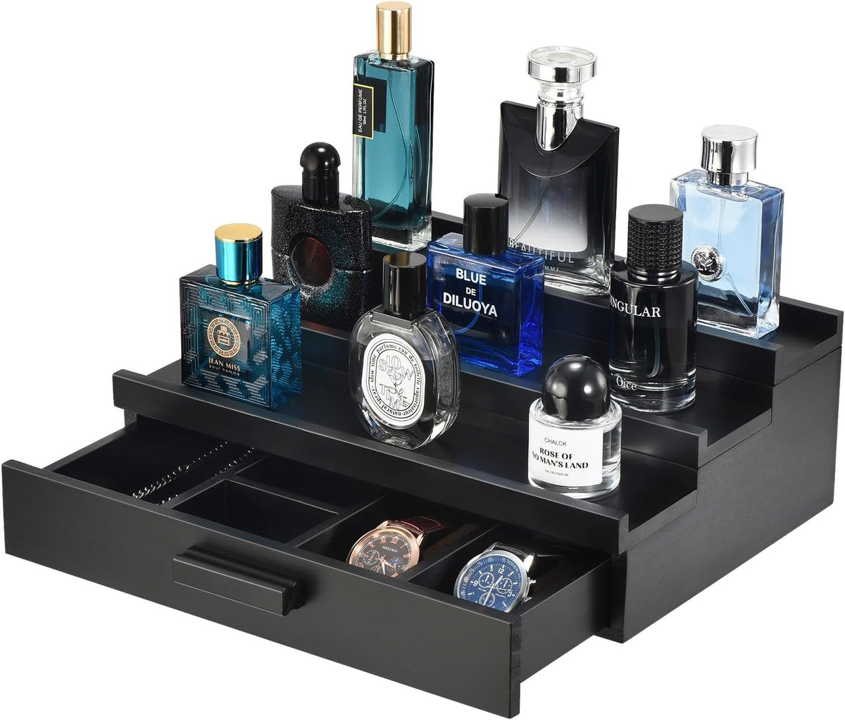 Perfume Organizer for Men,3 Tier Perfume Display Stand,Black