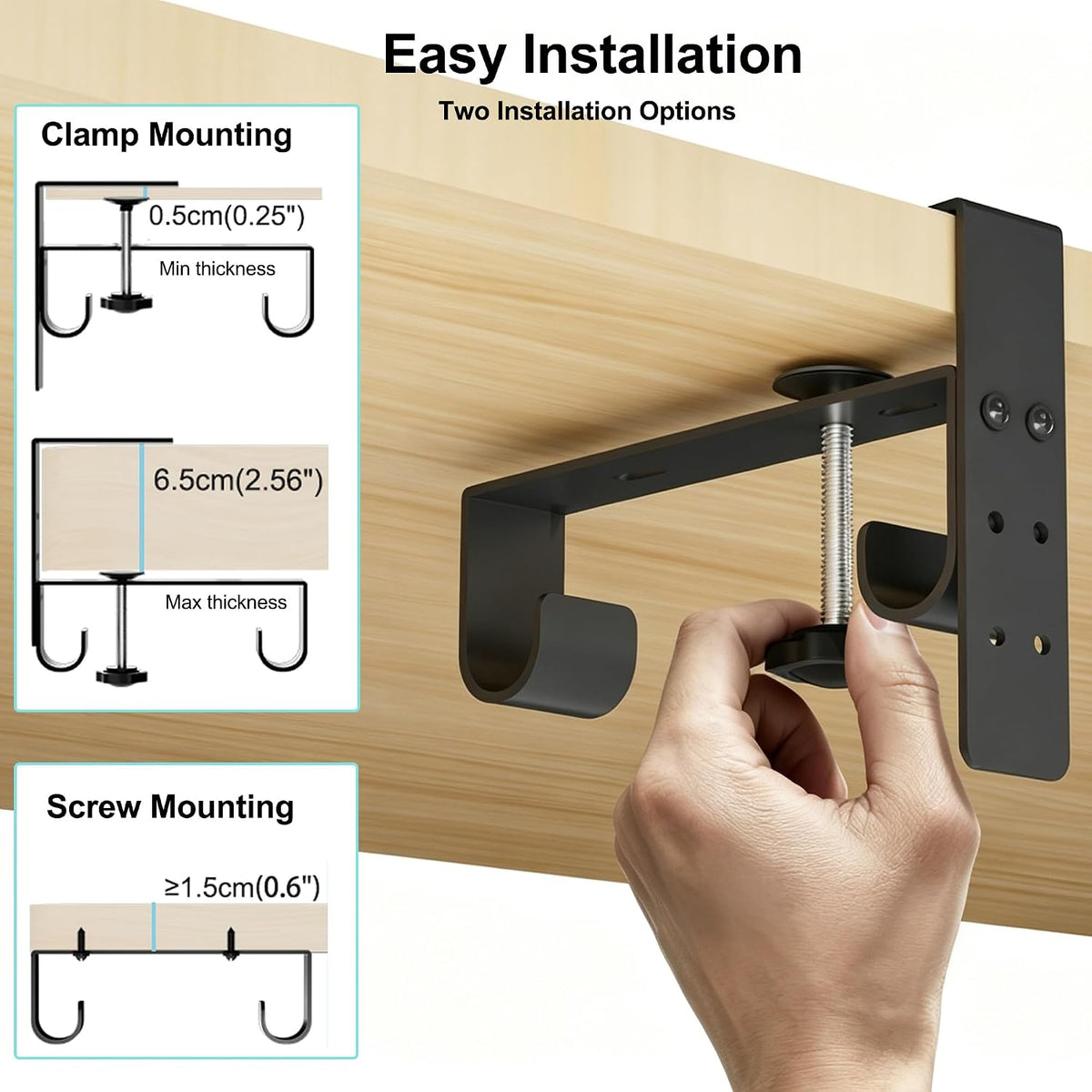 Under Desk Cable Management Tray No Drill, 45.2" Felt Standing Desk Cabl...