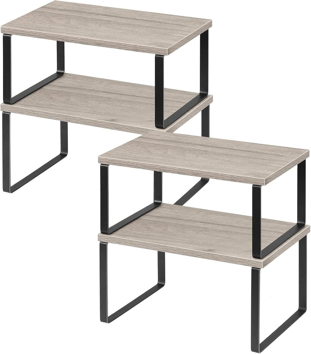 NEX Kitchen Cabinet and Counter Shelf Organizer, Shelf Riser for Pantry Count...