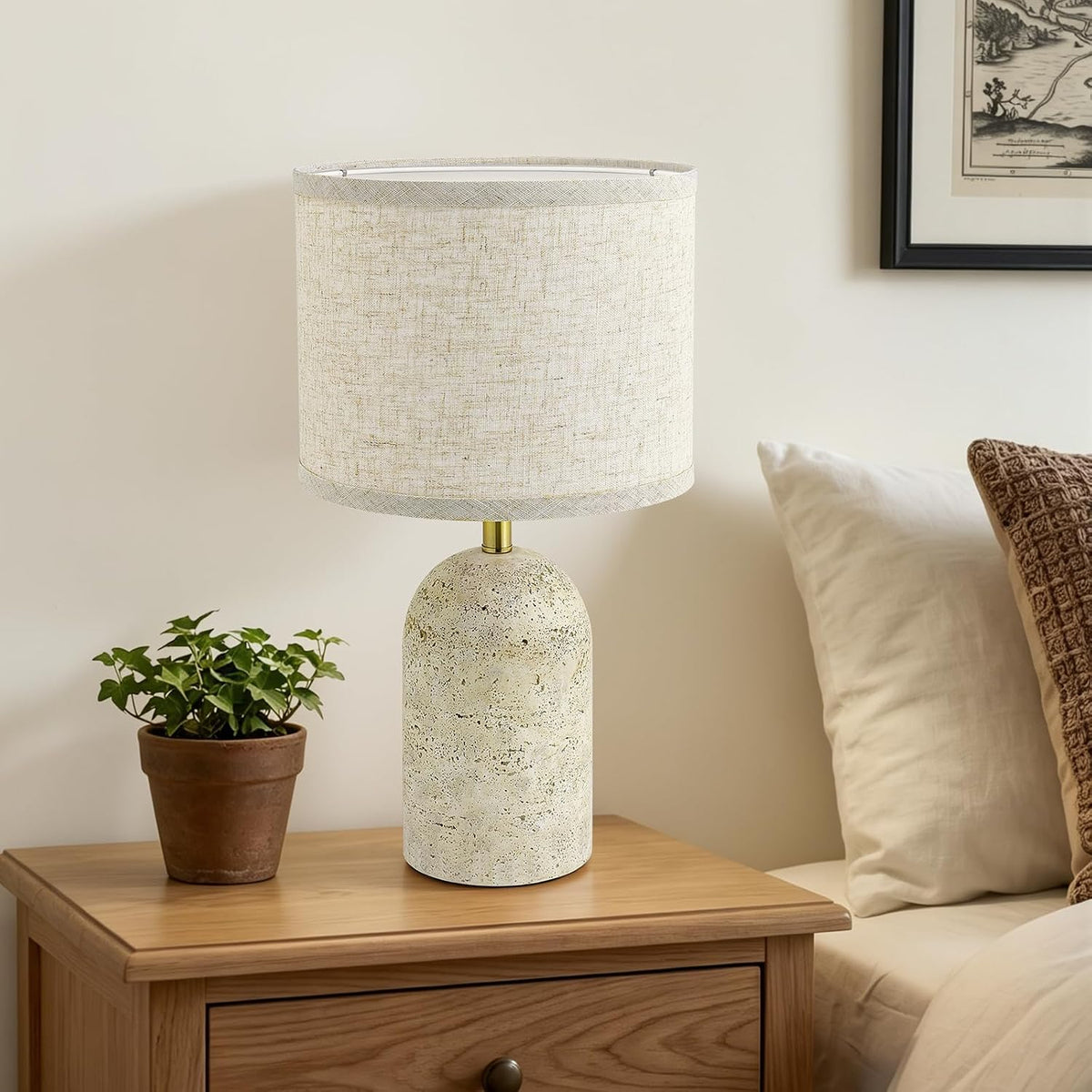 GyroVu Table Lamps Set of 2, Resin Bedside Lamps for Living Room Bedroom