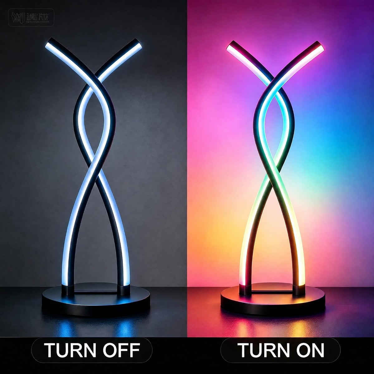 Modern Spiral LED Desk Lamp, Smart RGB Table Lamp with Music Sync & APP C...