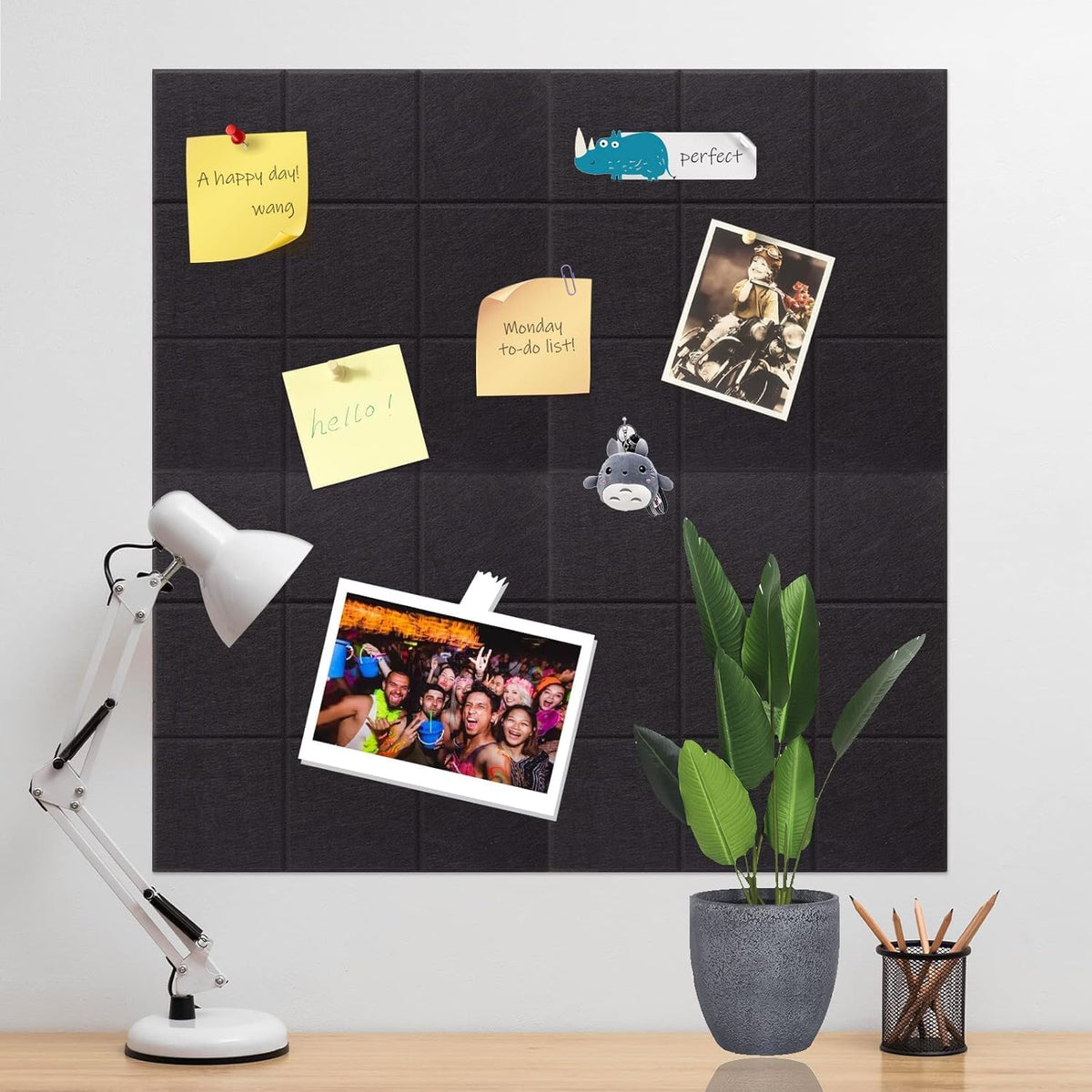 12 Pcs Large 11.8" x 11.8" Felt Bulletin Board for Wall Square Felt...