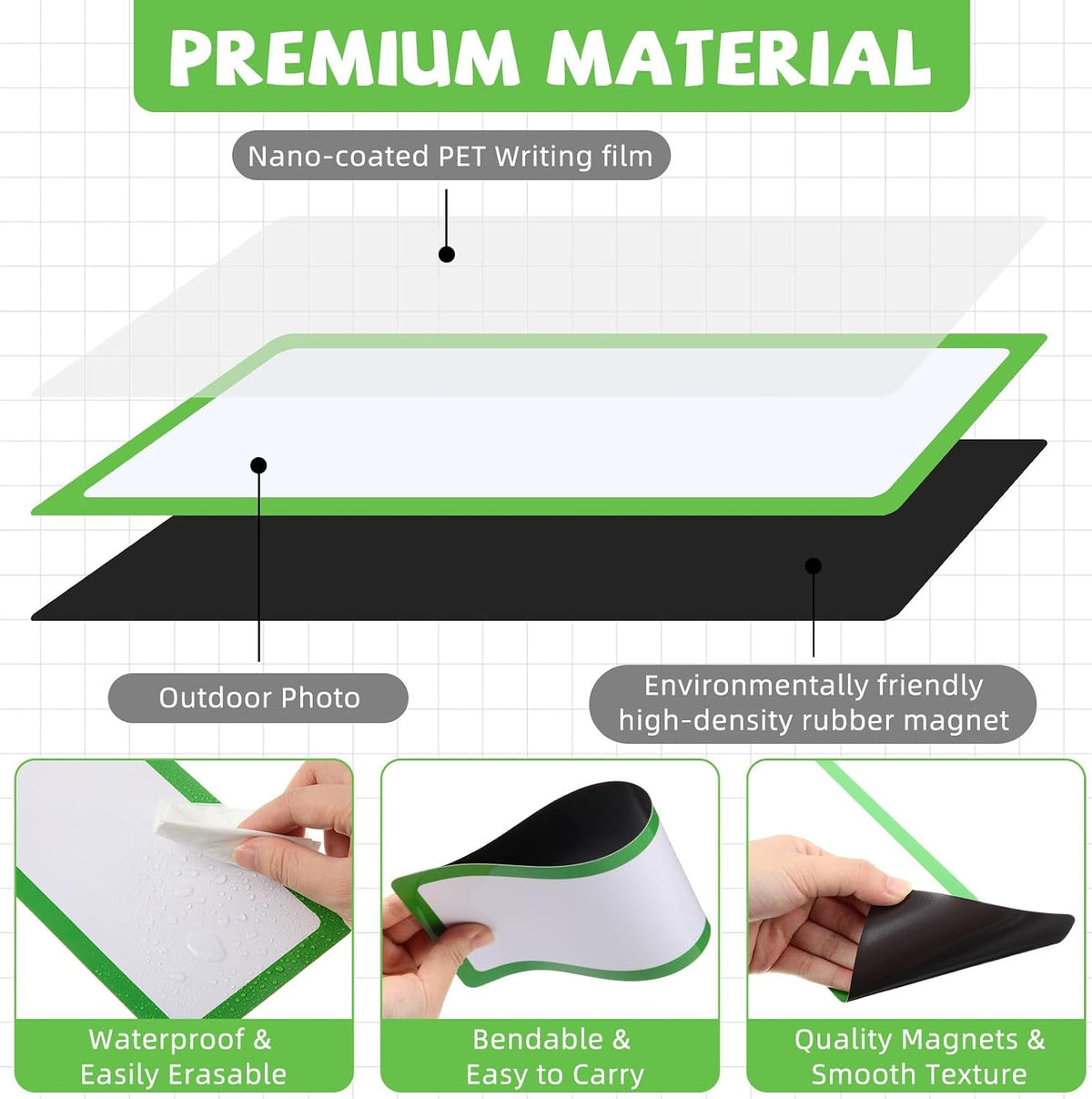 24 Pcs Large Magnetic Dry Erase Labels, Frame Style