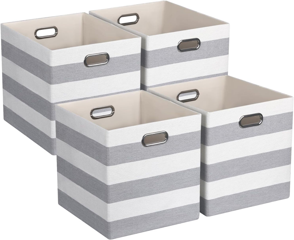 11x11x11 Inch Cube Storage Bins, Set of 4 Fabric Storage Cubes