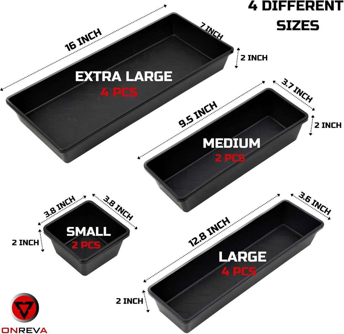 ONREVA Tool Box Organizer Tray Divider Set, Extra Large Toolbox Trays, Tool B...