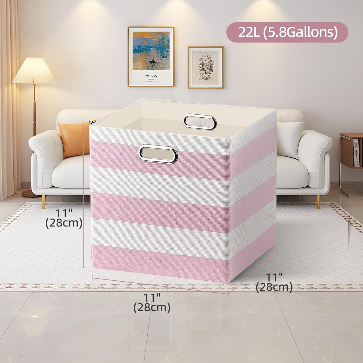 11x11x11 Inch Cube Storage Bins, Set of 4 Fabric Storage Cubes