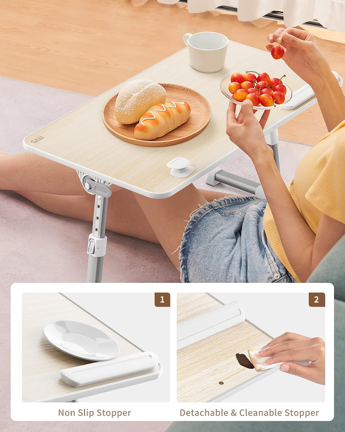 SAIJI Laptop Bed Tray Table, Adjustable Standing Desk Lap Desk
