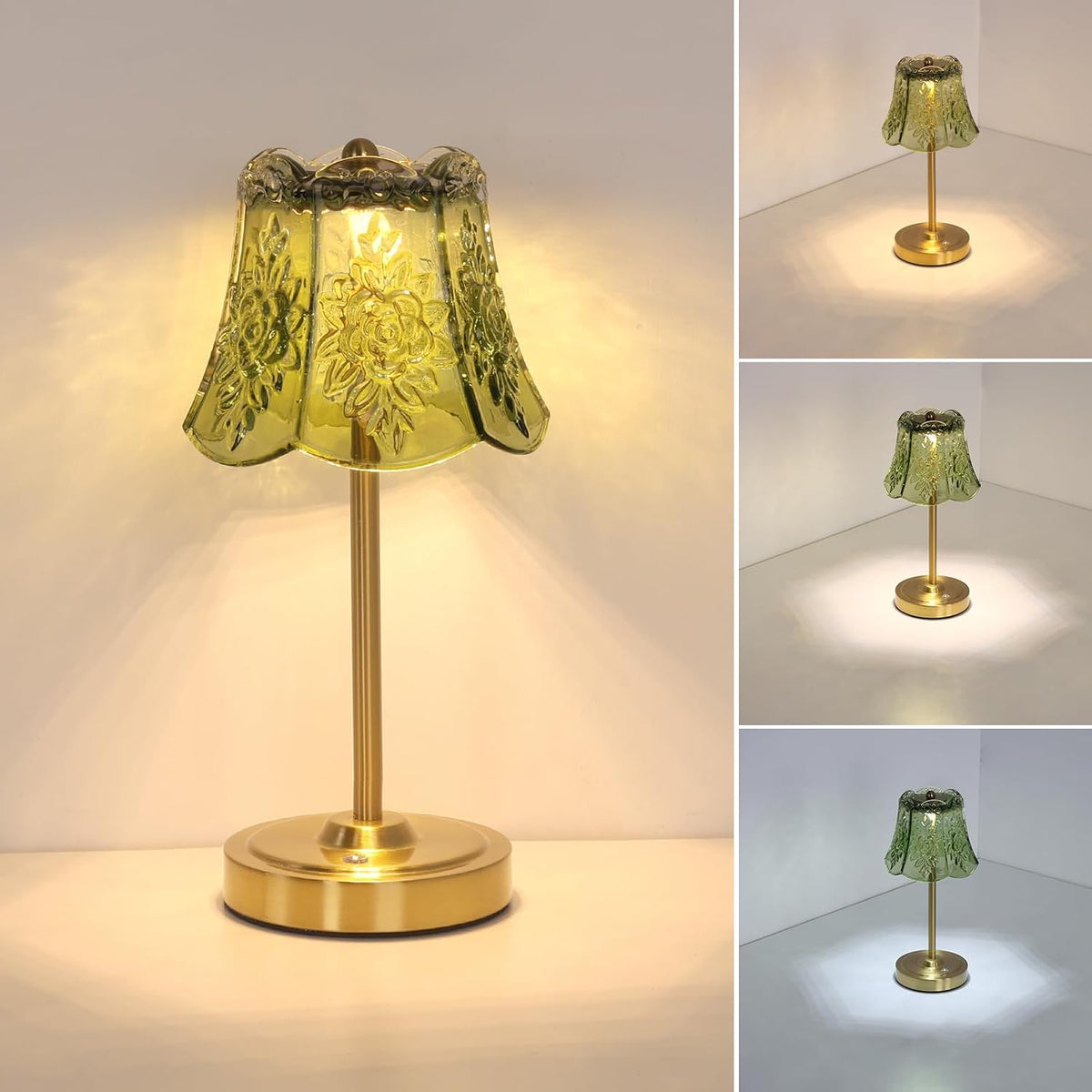 Shenmoyl Cordless Touch Table Lamp with 5200mAh Battery - 3 Adjustable Color ...