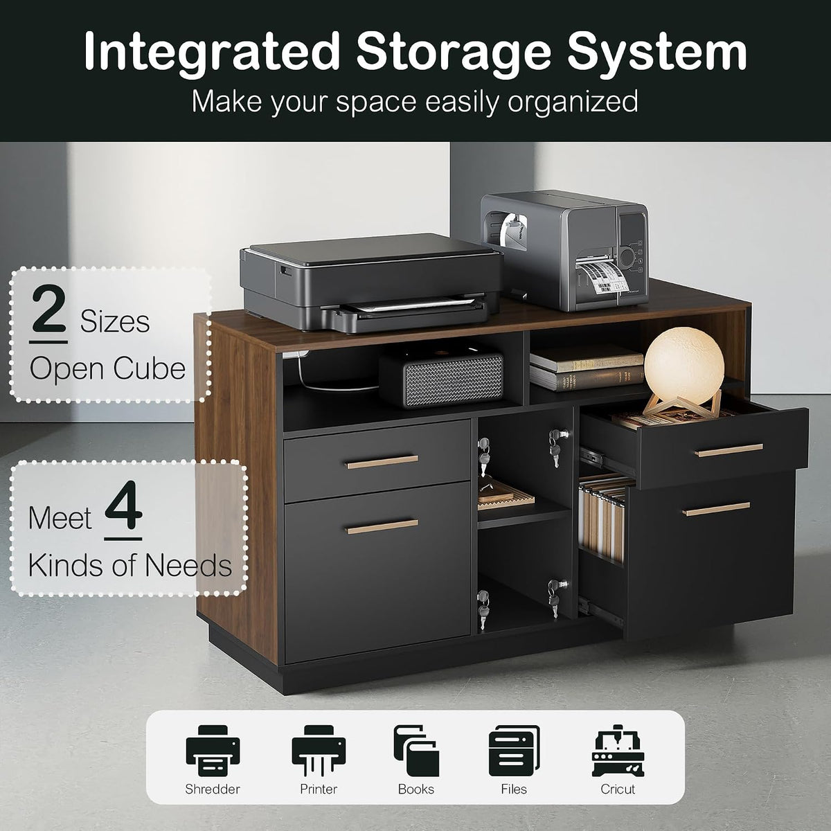 ModernMate 4 Drawer File Cabinet with Lock for Home Office