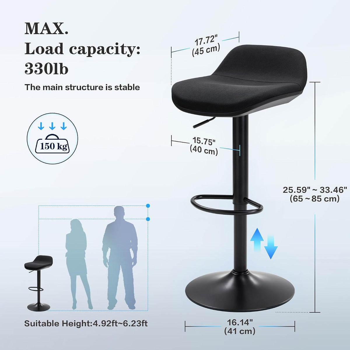 IWMH Standing Desk Stool, Adjustable Standing Desk Chair, Sit Stand Stool
