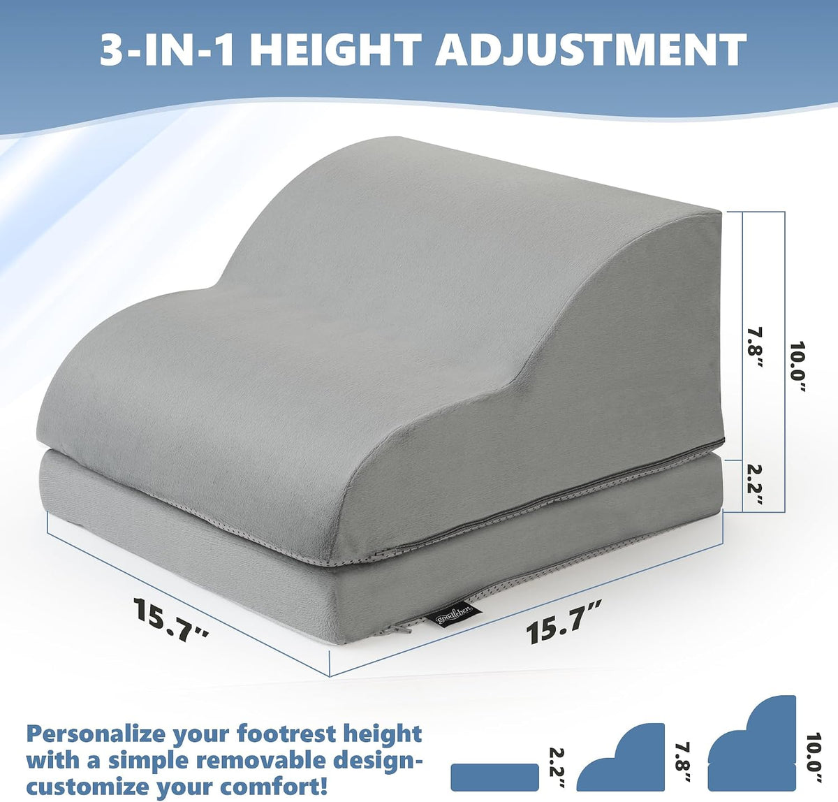 Foot Rest Under Desk for Office, Ergonomic Adjustable Footrest with Washable ...