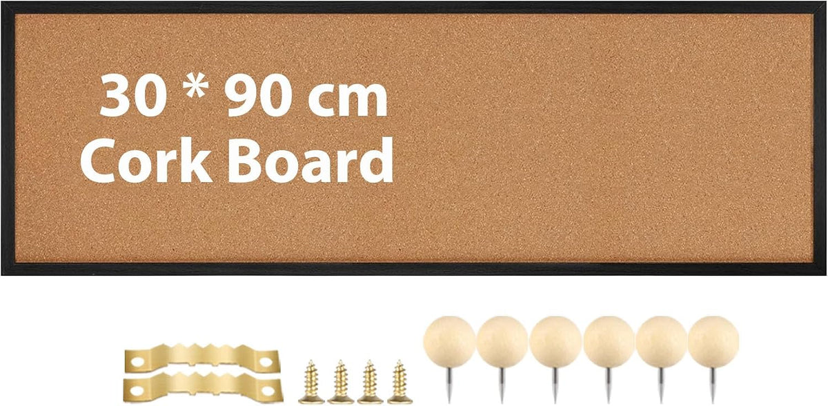 TORASO Cork Board Bulletin Board, Corkboard for Walls with Black Frame, Large...