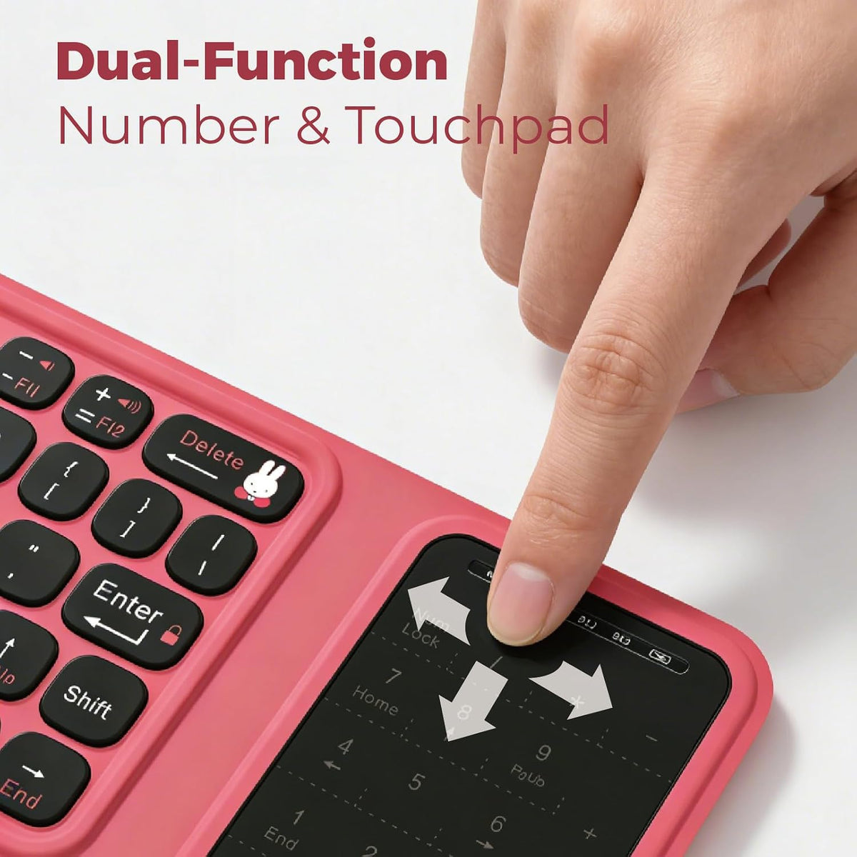 Miffy Triple-Fold Bluetooth Keyboard - Magnetic Fold Design with Integrated T...