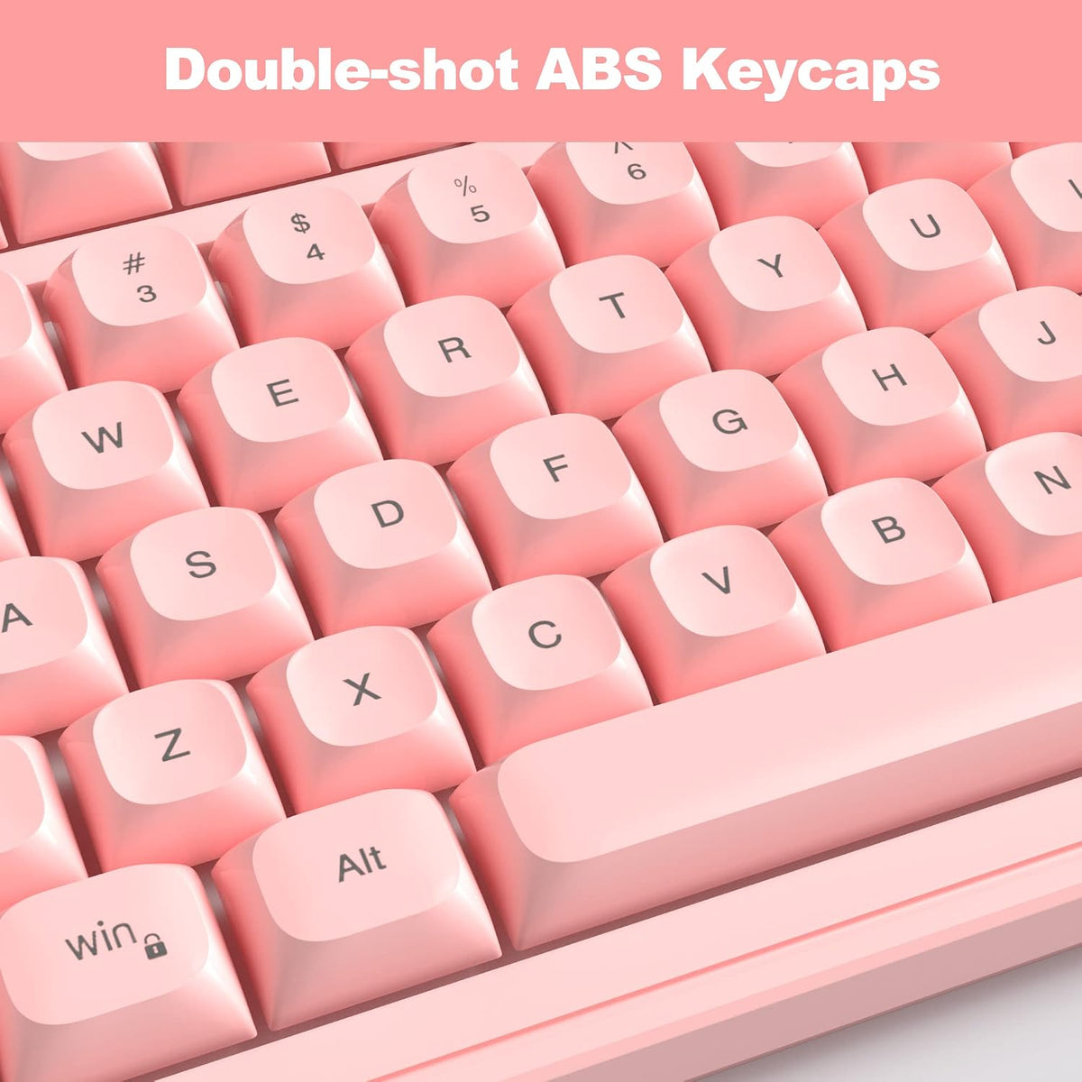 Pink Creamy Keyboard and Mouse Combo,MageGee GK980 Wired RGB Backlit Keyboard...