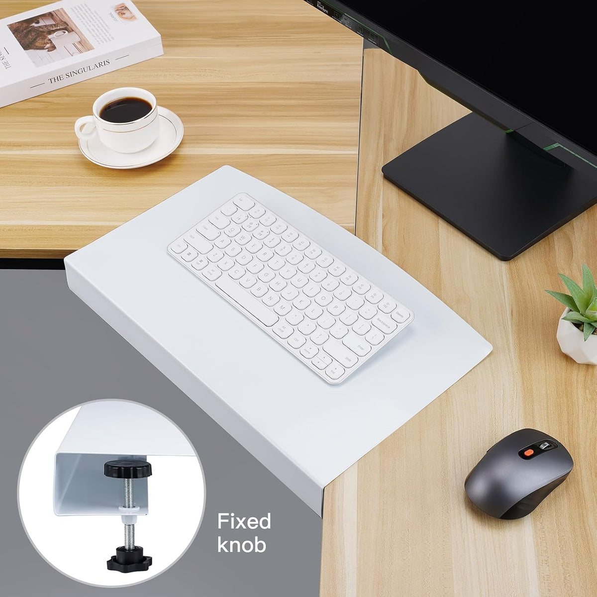 17 inch Corner Desk Connector Platform for Mounting on L-Shaped Desk Extender...