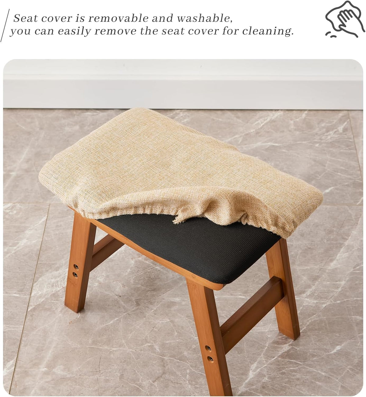 Kitsanery Foot Stool,Ottoman,Bamboo Small Sofa Foot Rest Under Desk,Extra Sea...