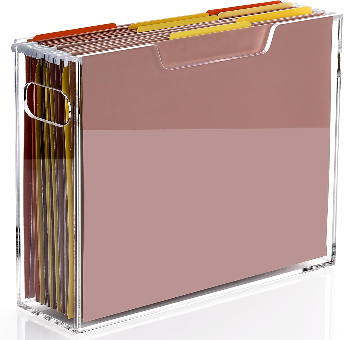 DINGHUO Acrylic File Organizer Box Letter Size Hanging File Organizer, Clear ...