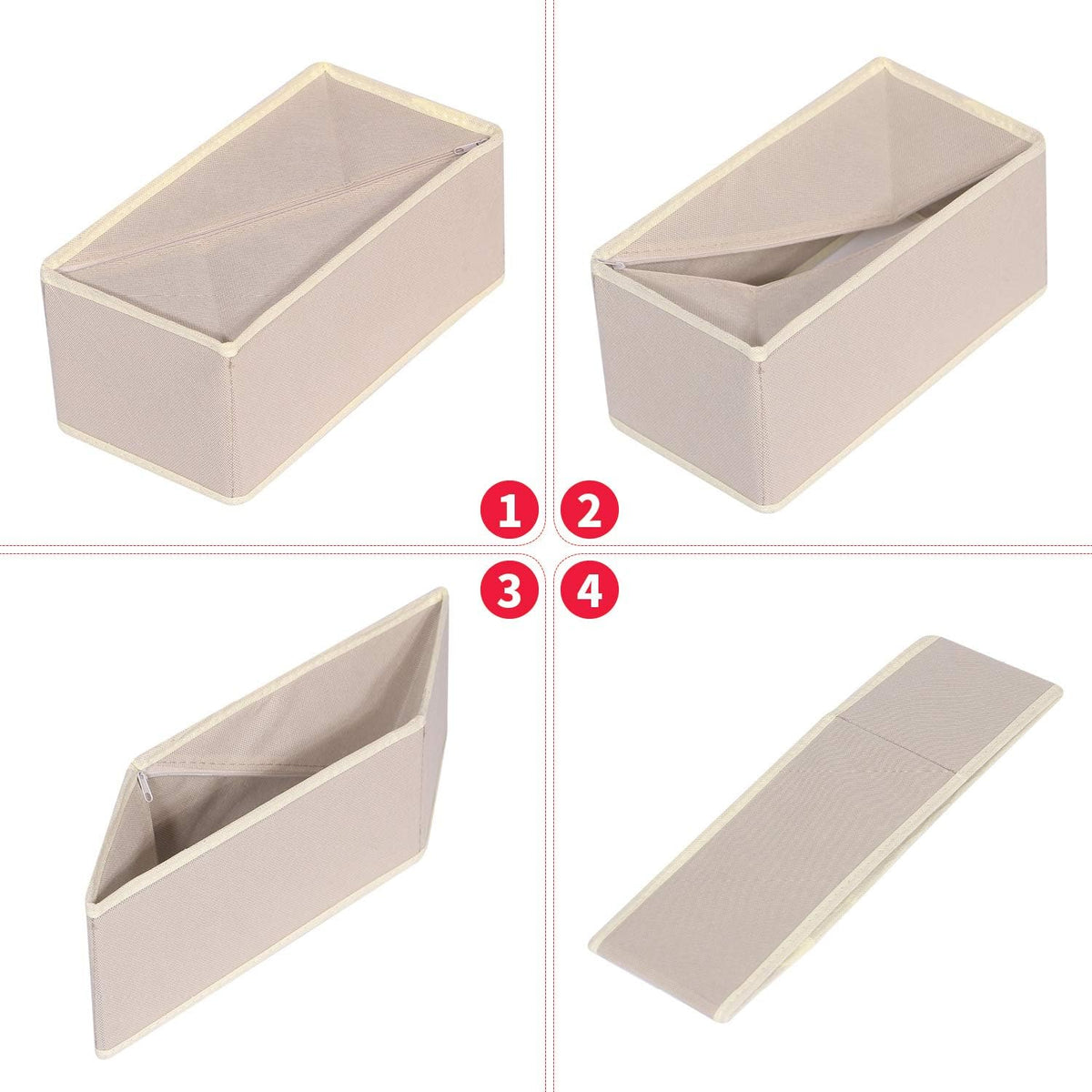 DIOMMELL 9 Pack Foldable Cloth Storage Box Closet Dresser Drawer Organizer Fa...