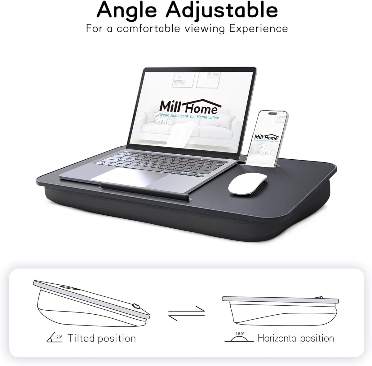 Lap Desk with Cushion, Fits up to 17 inch Laptop, Pillow Designed, Portable L...