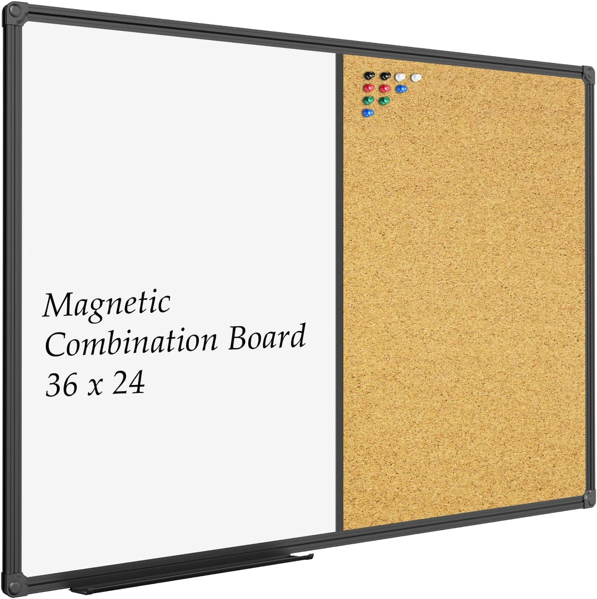 JILoffice White Board & Bulletin Corkboard Combination, Combo Board 36 x ...