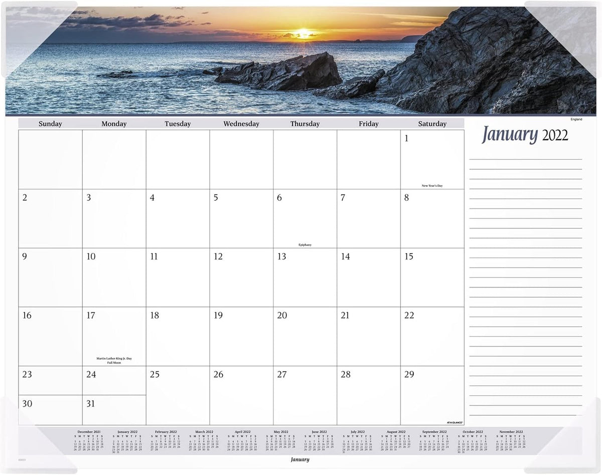 2022 Desk Calendar by AT-A-GLANCE, Monthly Desk Pad, 21-3/4" x 17",...