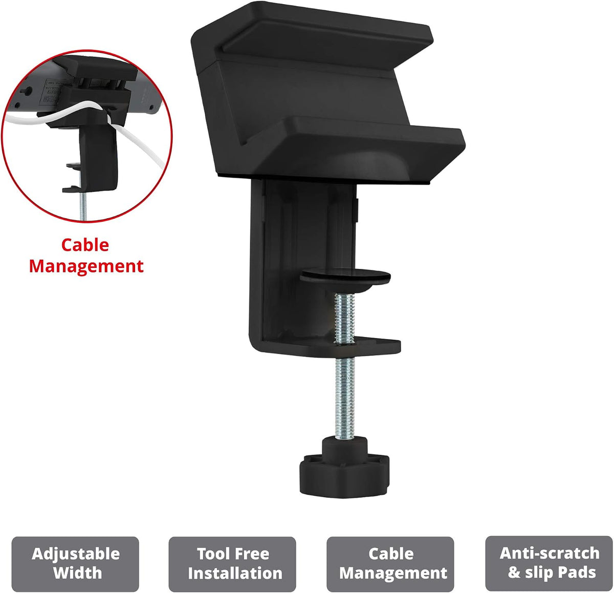 SIIG Power Strip Clamp Holder with Cable Management, CE-MT2Y12-S1