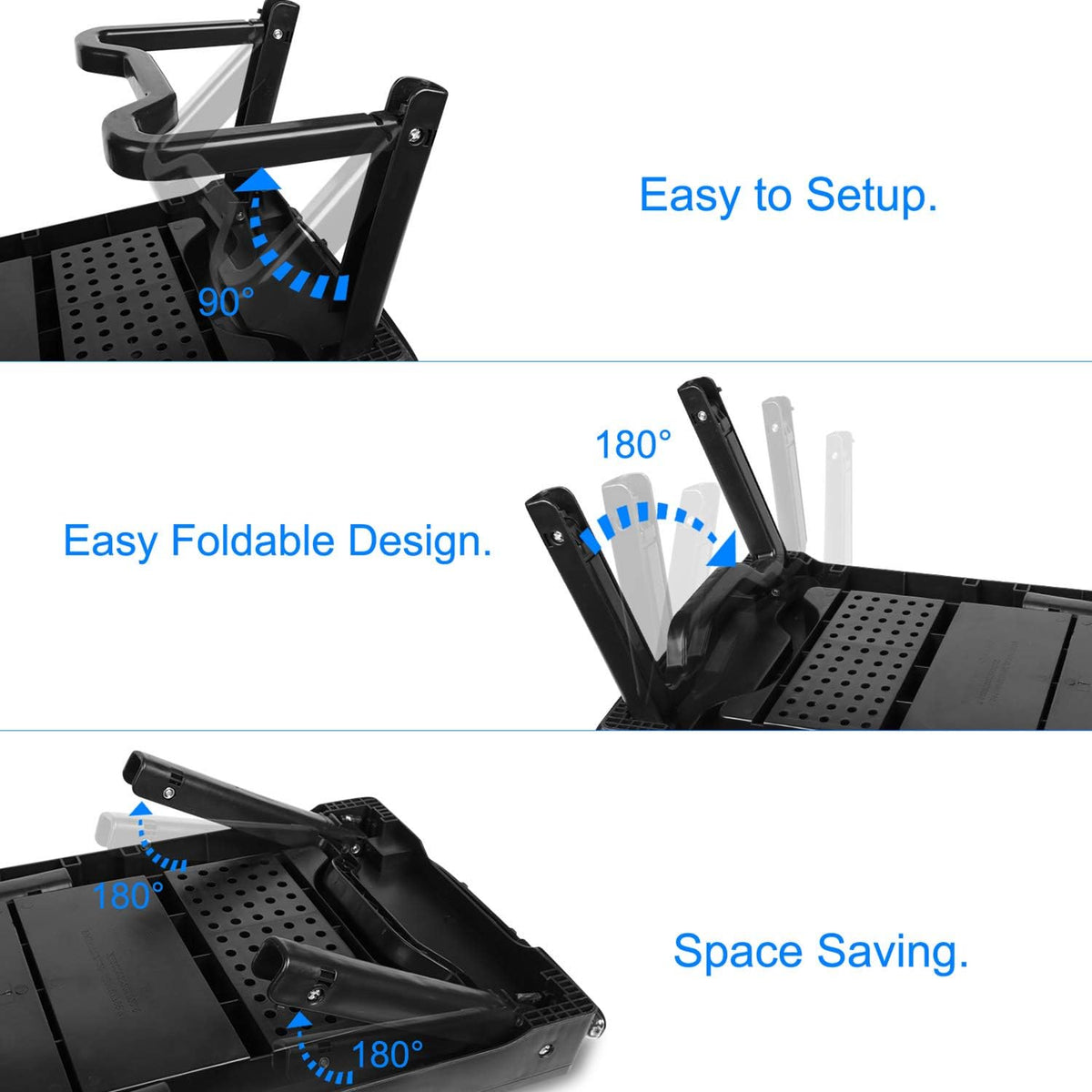 Moclever Laptop Bed Stand – Adjustable Laptop Table with Cooling Fan, Foldabl...