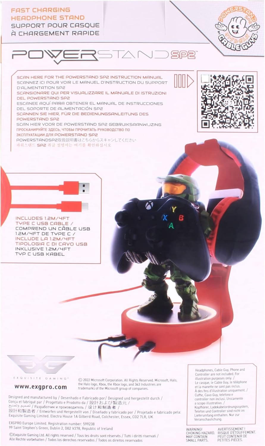 Cable Guys Powerstand SP2: RED - Light Up Three Port Charging Station & H...