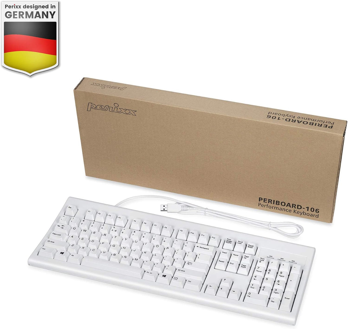 Perixx PERIBOARD-106 US W, Performance wired keyboard - 20 Million Key Press ...