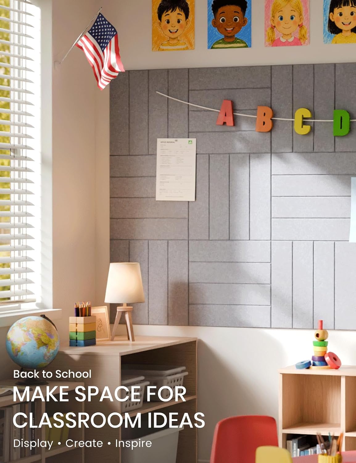 Felt Bulletin Board with Self-Adhesive 12 Pack
