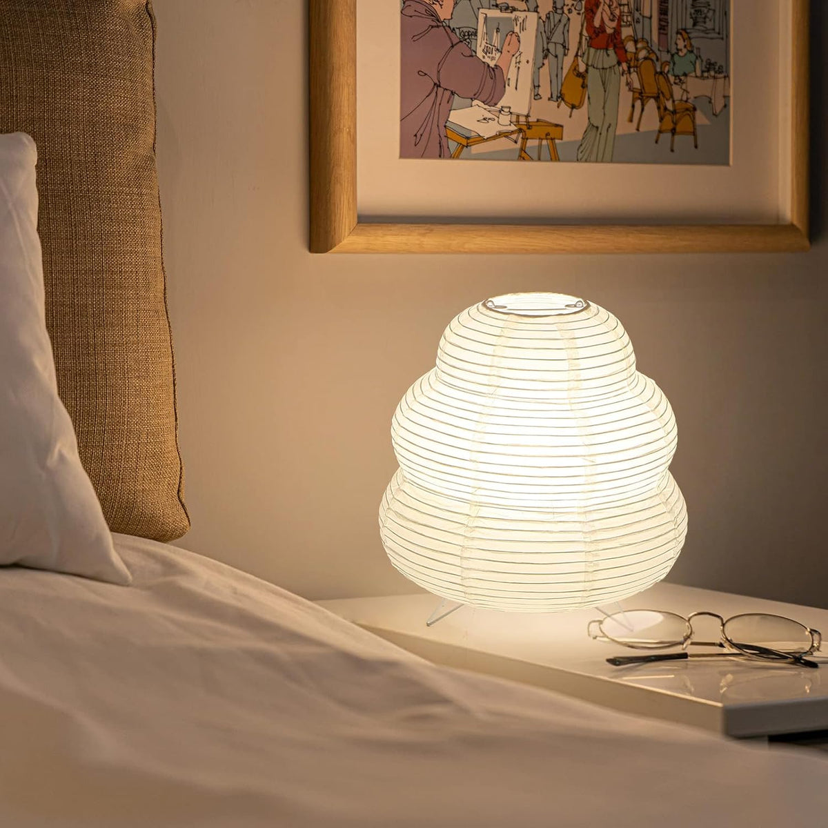 Small Paper Lamp, Japanese Lantern Table Lamp, Paper Table Lamp, Cute Lamp fo...