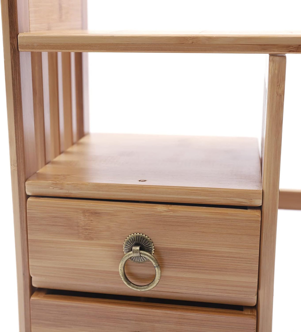 Bamboo Desk Book Shelf,Desktop Bookshelf Storage Rack Tabletop Standing Organ...
