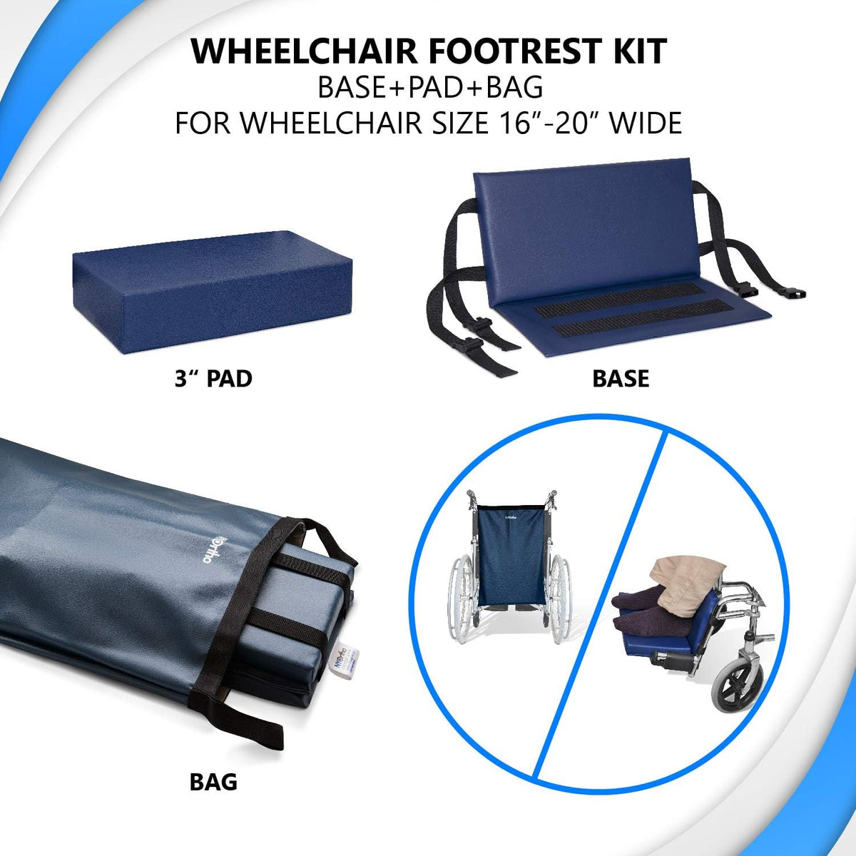 NYOrtho Wheelchair Foot-Rest Extender Elevating Pad - Leg Cushion Protector +...