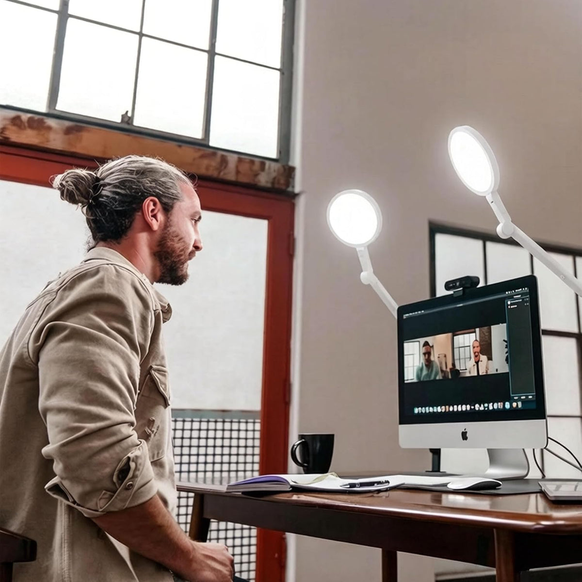 LUME CUBE Edge 2.0 LED Desk Lamp | Dimmable Home Office Desk Light with USB C...