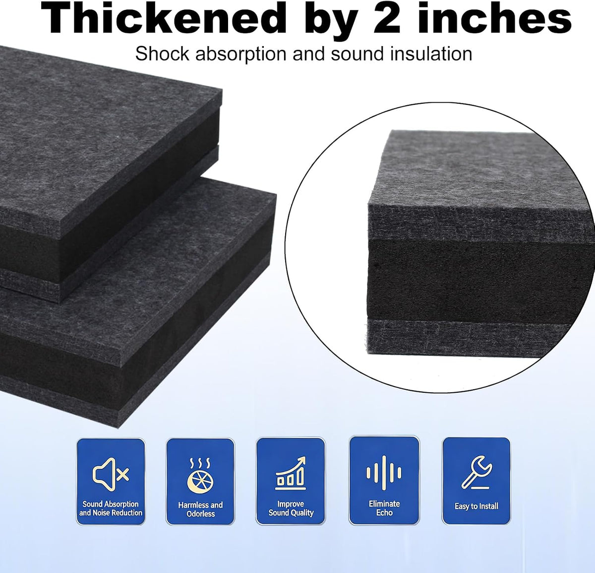 2-Pack Studio Monitor Speaker Noise Isolation Pads 3-Layer Acoustic Stand Ris...