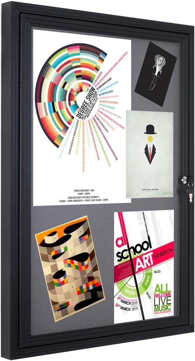 Displays2go Wall Mounted 24" x 36" Enclosed Message Board