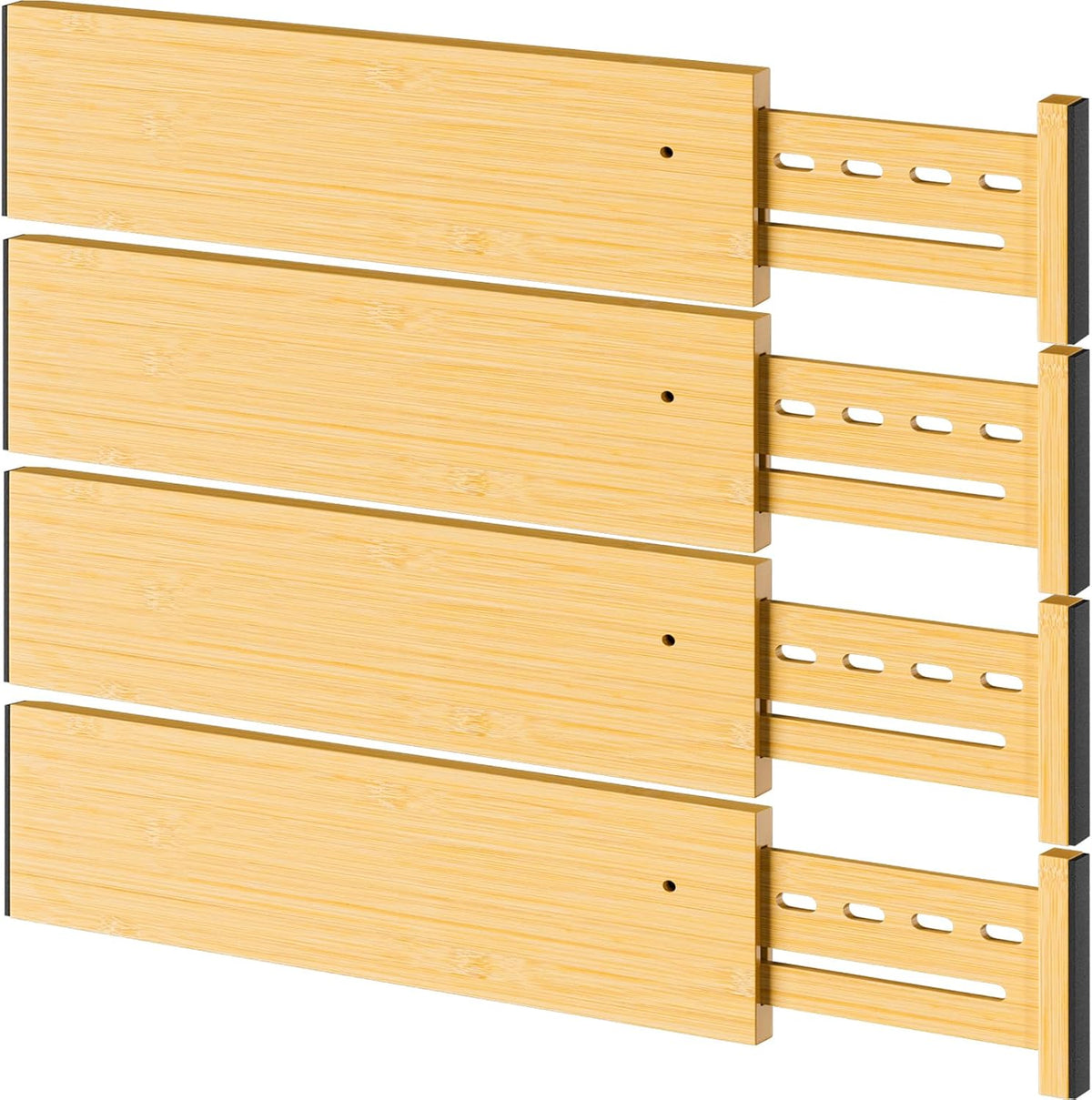 Bamboo Drawer Dividers, 4" High Drawer Organizers for Clothes/Utensils