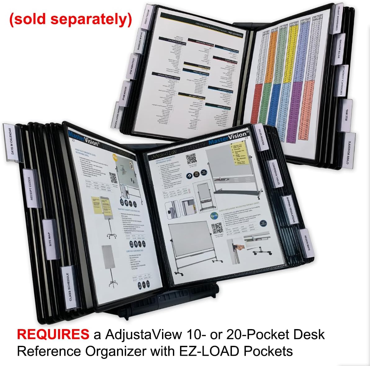 Ultimate Office ADD-ON for AdjustaView EXPANDABLE Desk Organizers, BK Pkts