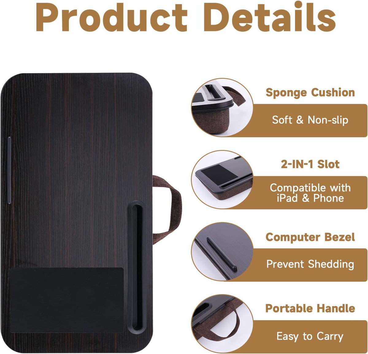 ASIEIT New Laptop Lap Desks for Adults, Fits Up to 17.3" Laptops, Portab...