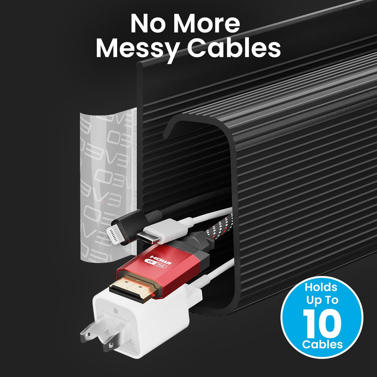 EVEO Cable Management Under Desk Kit (12 Units)- Under Desk Cable Management ...