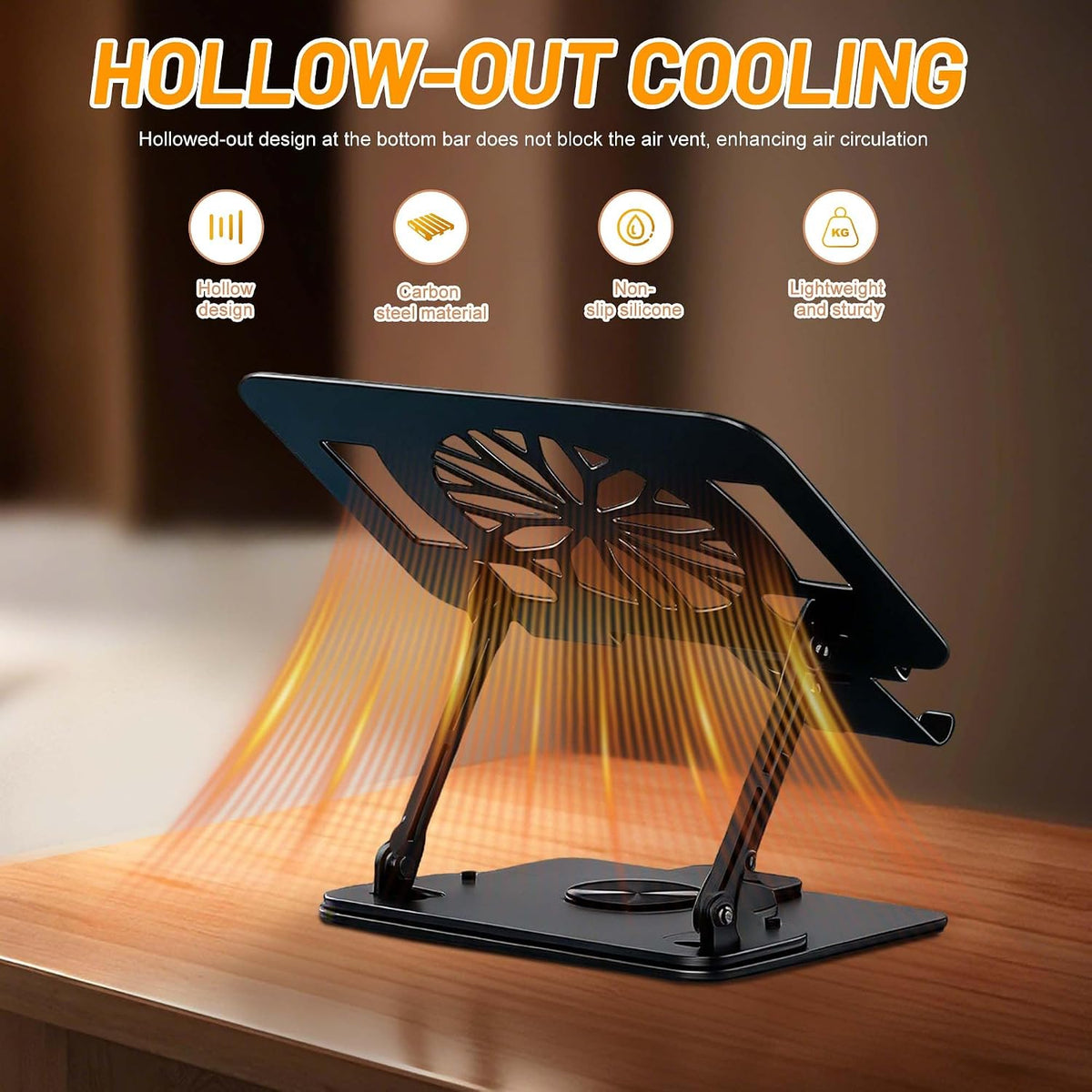 Laptop Stand with 360 Rotating Base,2-in-1 Computer Stand with Phone Holder
