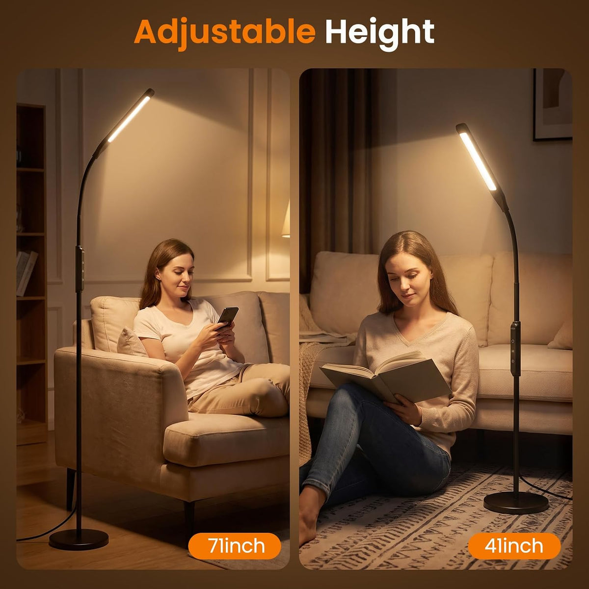LASTAR LED Floor Lamp with Remote, Standing Reading Lamp 4 Color Temperatures...