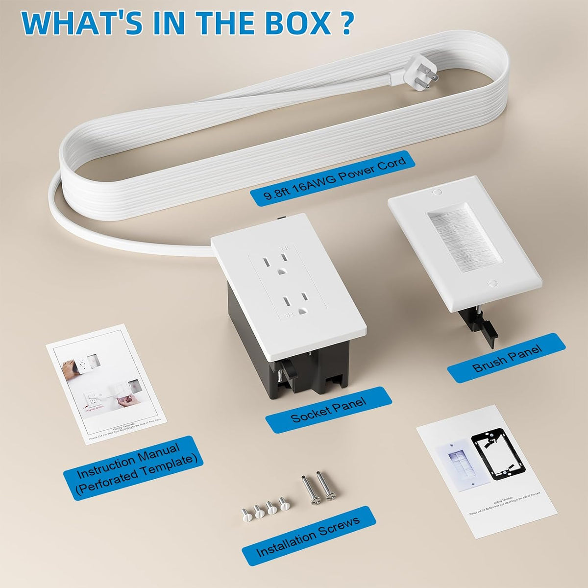 in Wall Cable Management Kit,Recessed Outlet Box for Wall Mount TV, Outlet Re...