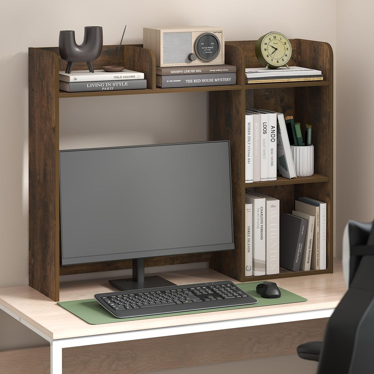 Furinno Classic Desk Shelf, 5-Shelf Desktop Hutch, Book Shelf, 3-Tier Desk Or...