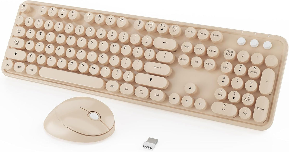 KOOTOP Cute Colorful Wireless Keyboard and Mouse Combo