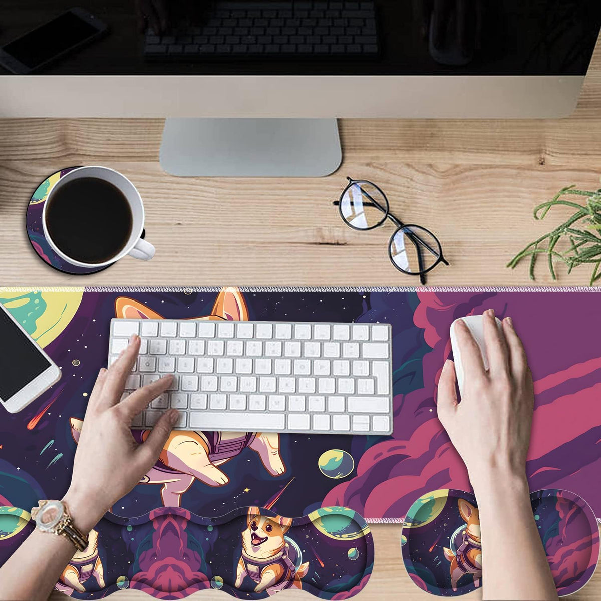 Gaming Mouse Pad Set, Large Gaming Mouse Pad+Keyboard Wrist Rest+Mouse Wrist ...